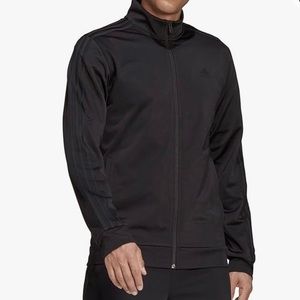 MEN’S ADIDAS ALL BLACK THREE STRIPES TRACK JACKET SIZE SMALL